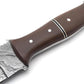 KD Hunting Knife Damascus Steel for Hiking Camping with Leather Sheath