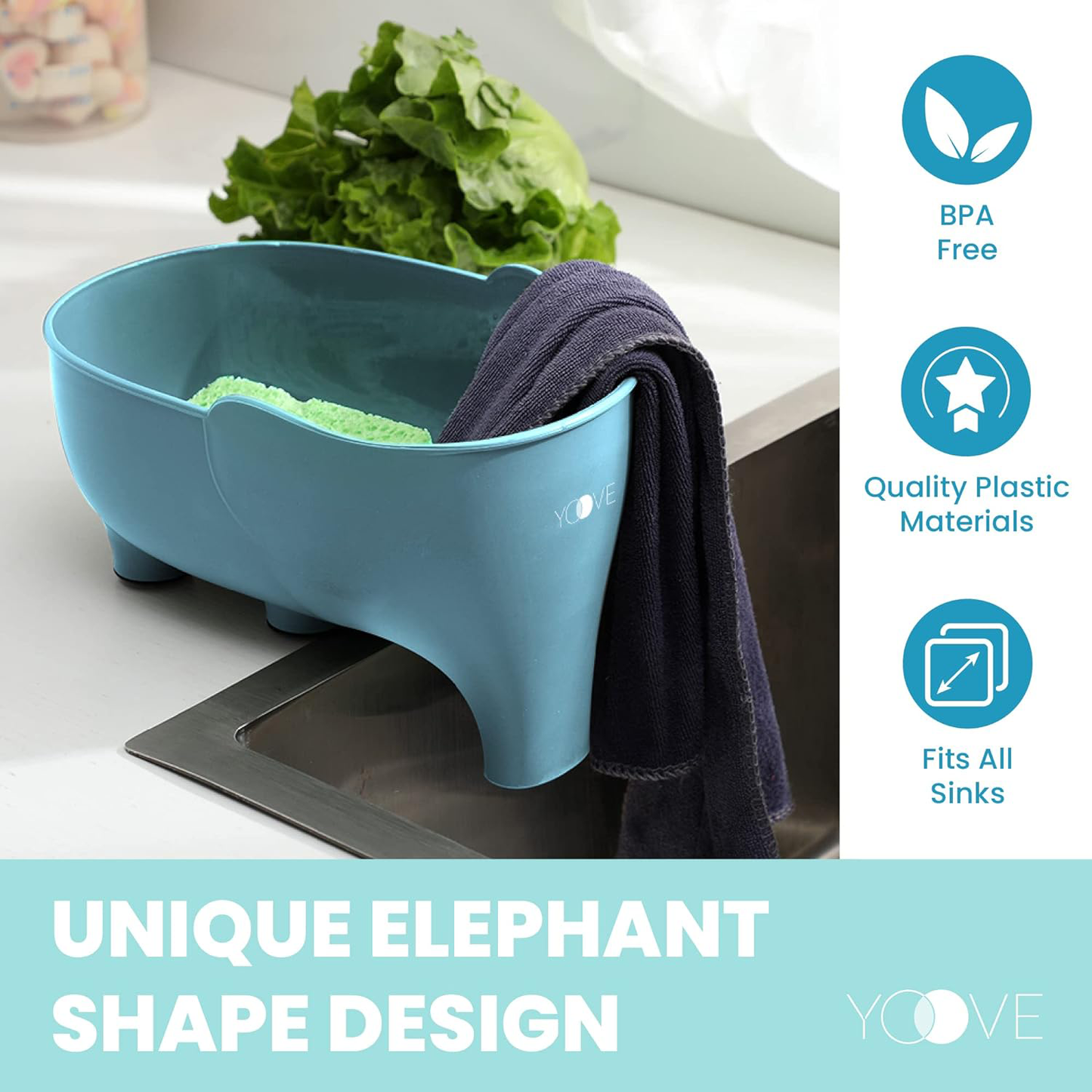 KD Elephant Sink Drain Basket Set - 2 Multi-Shaped Strainers