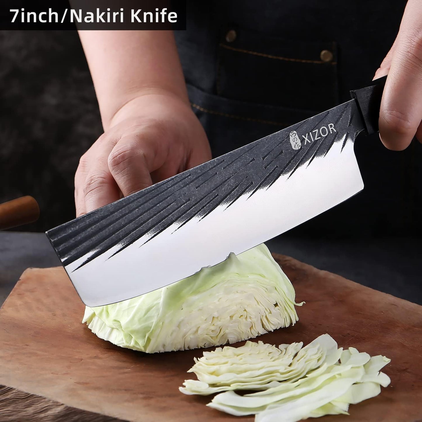 KD Japanese Nakiri Chef Knife High Carbon Steel Kitchen Knife