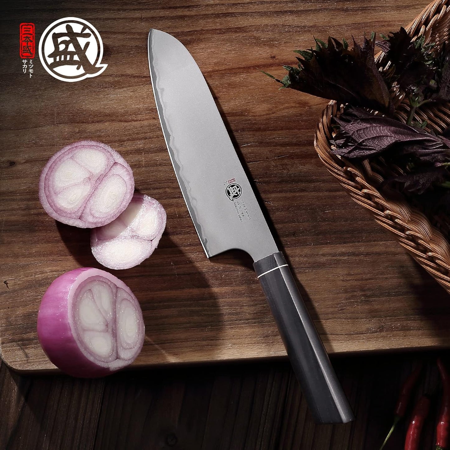 KD Japanese Santoku 3 Layer VG-10 Steel Chef Knife with Gift Box