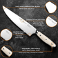 KD 16-Piece German Kitchen Knives Set Cutting Board & Knife Sharpener with Block