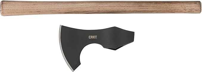 KD Two Handed Outdoor Axe Forged 1055 Carbon Steel Blade Hickory Handle
