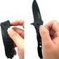 KD Pocket Knife with Liner Lock Pocket Clip Glass Breaker Seatbelt Cutter