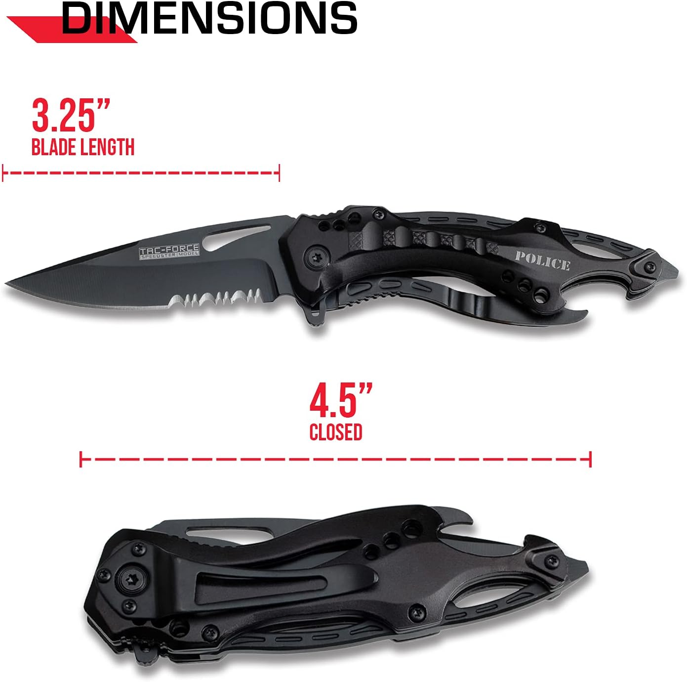 KD Pocket Knife Bottle Opener, Glass Punch and Pocket Clip