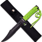 KD Hunting Knife Partially Serrated Black Steel Blade with Nylon Sheath