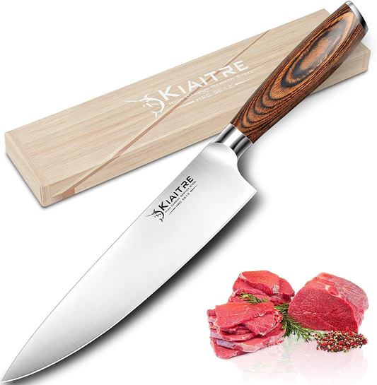 KD 8" Chef Kitchen Knife Ergonomic Handle with Gift Box