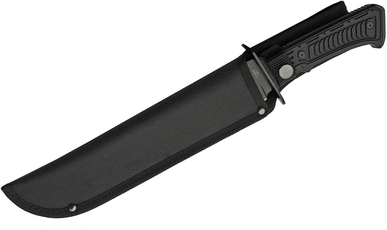 KD Hunting Knife 15" Outdoor Survival Black Tech Bowie Blade Knife