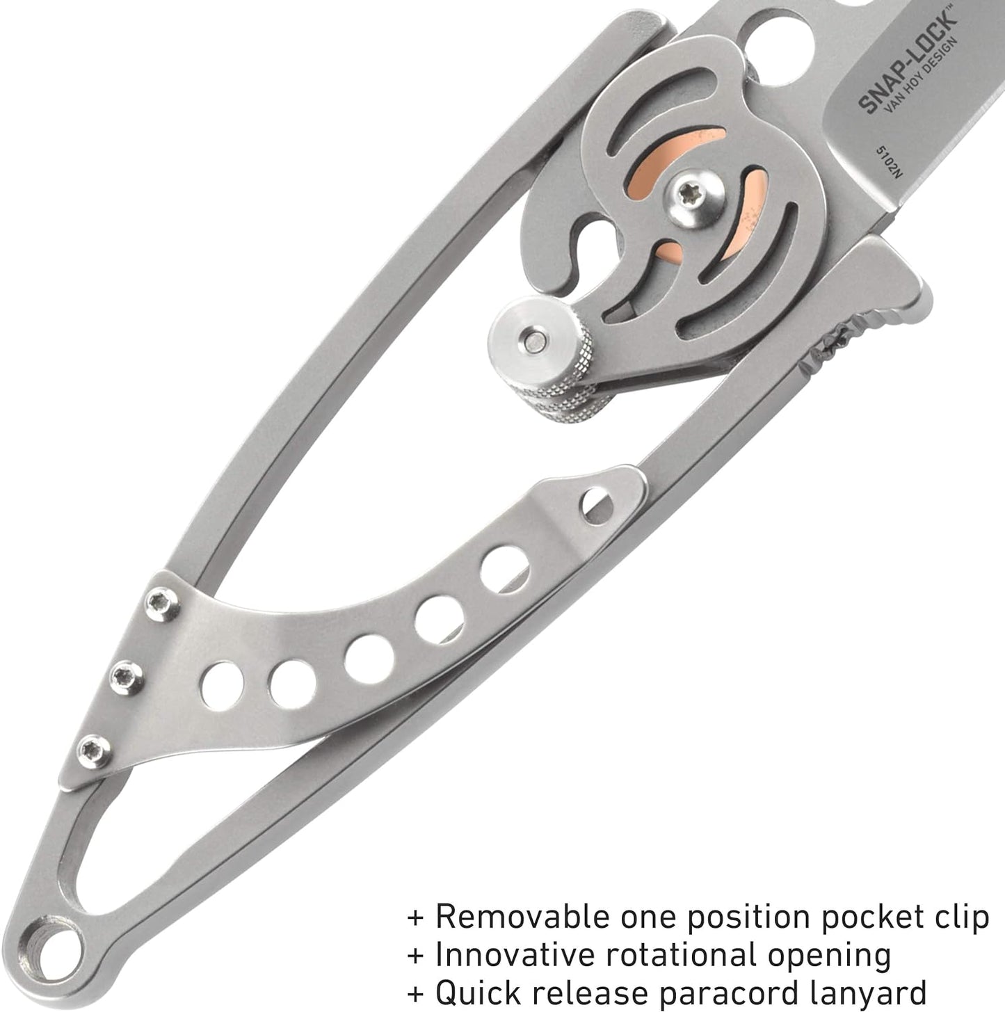 KD Mini Folding Pocket Knife Mechanism Skeletonized Handle