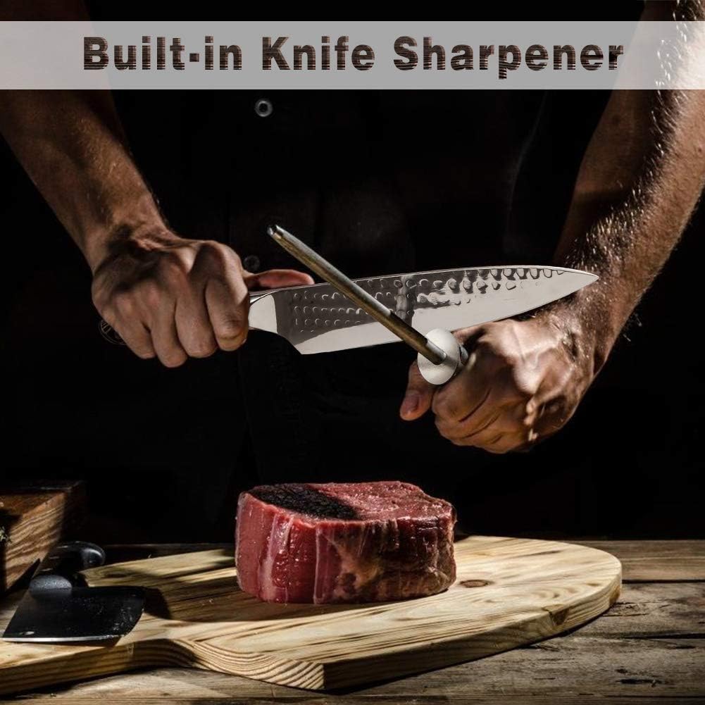 KD 15 PCS Kitchen Knife Set with Block Wooden Kitchen Knives Sharpener –  Knife Depot Co.