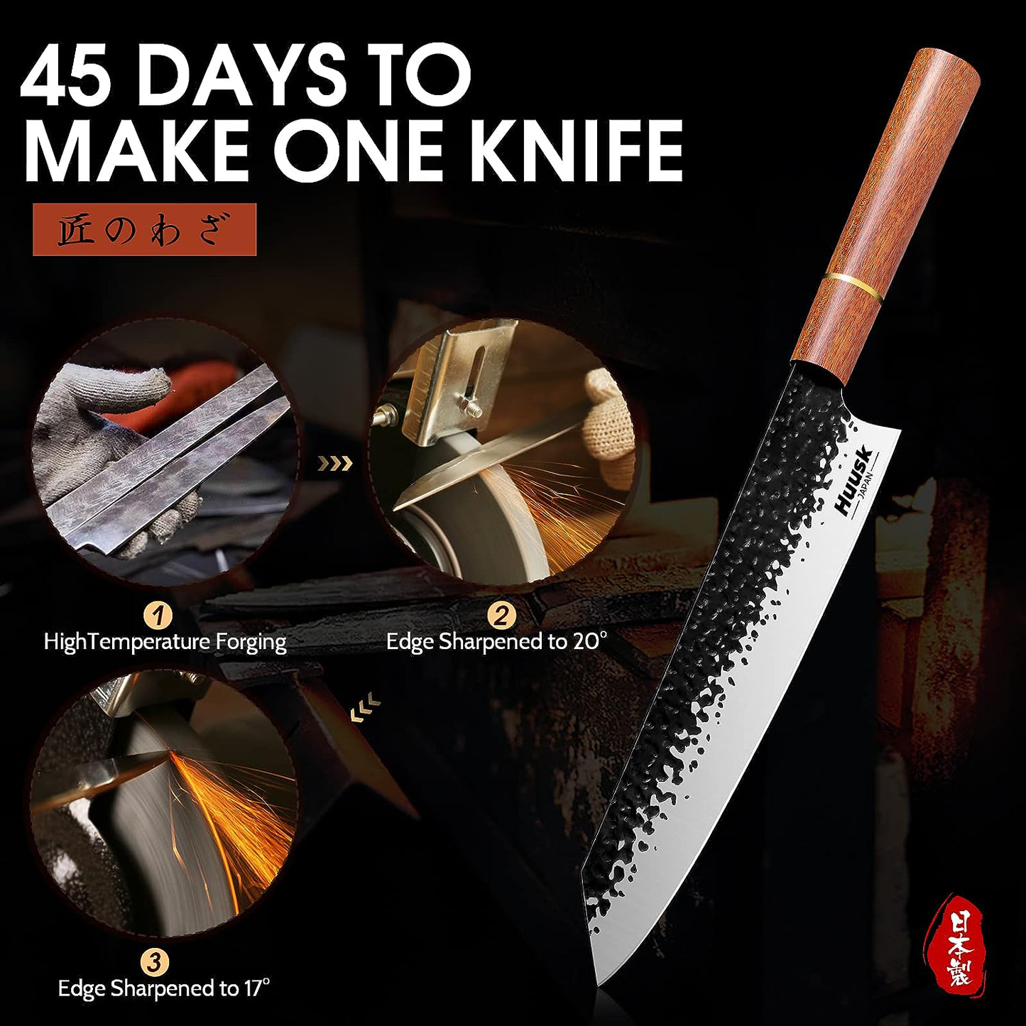 KD Japanese 9-Inch Kiritsuke Chef Sushi Knife with Gift Box