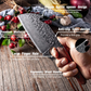 KD Cleaver Kitchen Knife Knife Meat Forged Chef Butcher Knife Outdoor BBQ Camping With Leather Sheath
