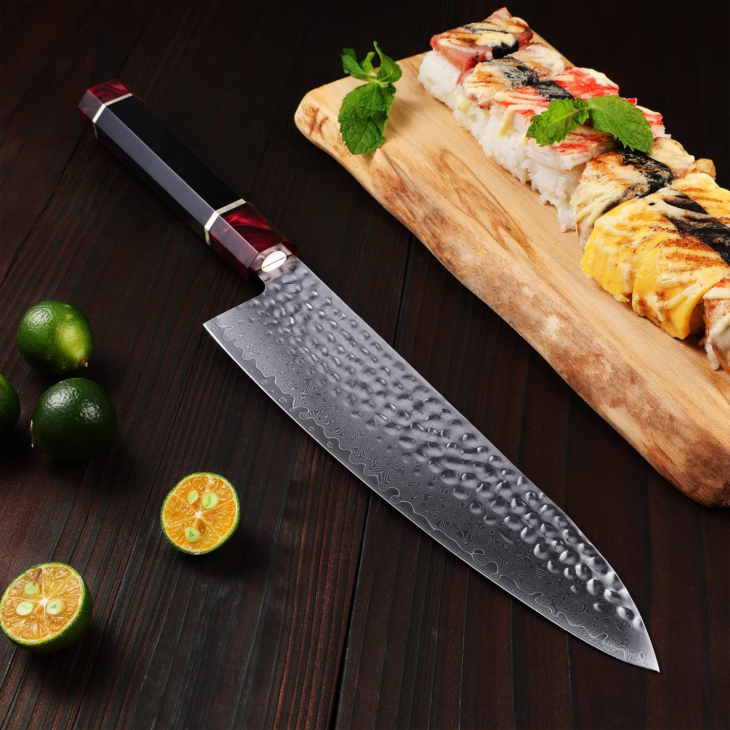 Grandsharp Professional Damascus Steel Kitchen Chef Knifes Aus10