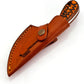 KD Hunting Knife Damascus Steel Knife with Custom Leather Sheath