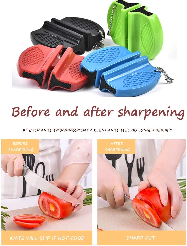 KD Portable Kitchen Knife Sharpener 2-Stage Mini Pocket Knife Sharpening (Random color)