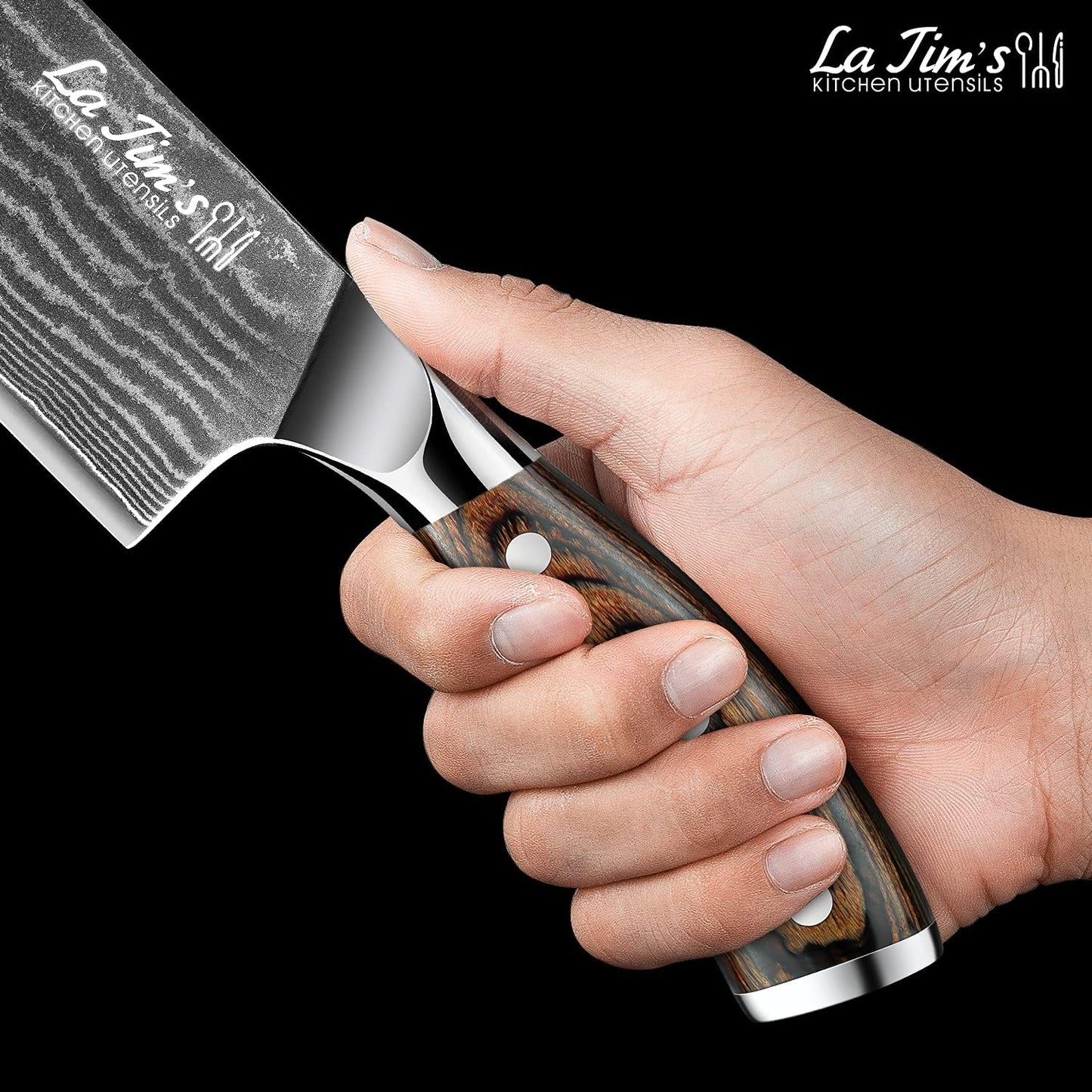 KD Nakiri Chef Knife Damascus Steel Knife Japanese VG-10 with Gift Box