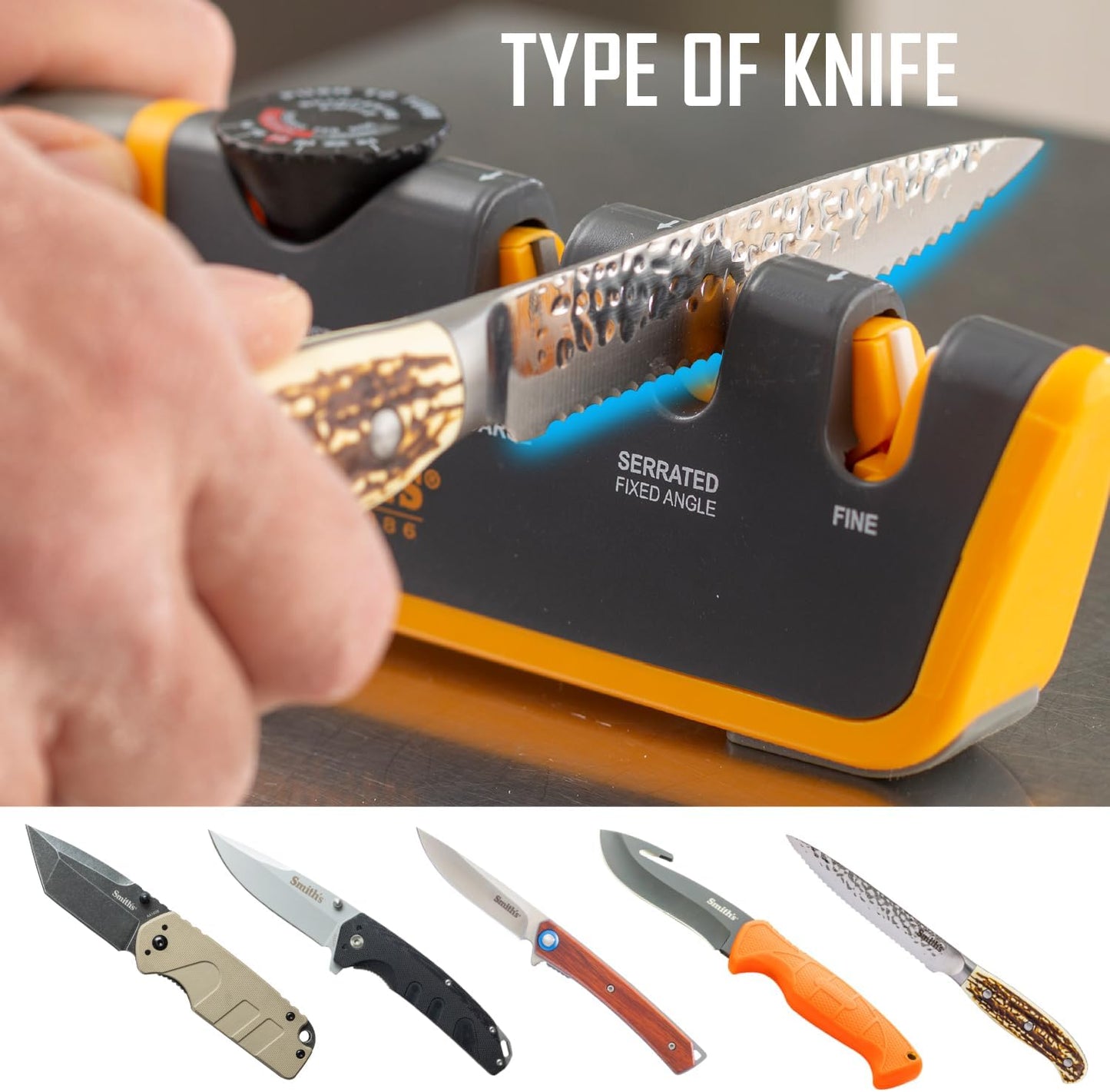 KD Adjustable Angle 2-Stage Knife Sharpener Restores Blades
