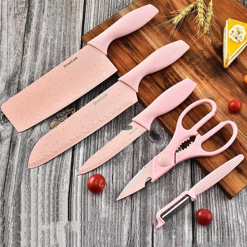 KD Kitchen Five-piece Combination Wheat Stalk Stainless Steel Knives