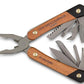 KD Wood-Handled Multi-Tool,12-in-1, Pliers, Knife, Wire Cutters, Screwdriver, Bottle Opener, File