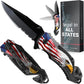 KD 3” Serrated Blade Pocket Knife with Glass Breaker and Seatbelt Cutter