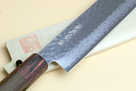 KD Japanese Nakiri Knife 46 Layer Damascus Steel VG 10 with Sheath