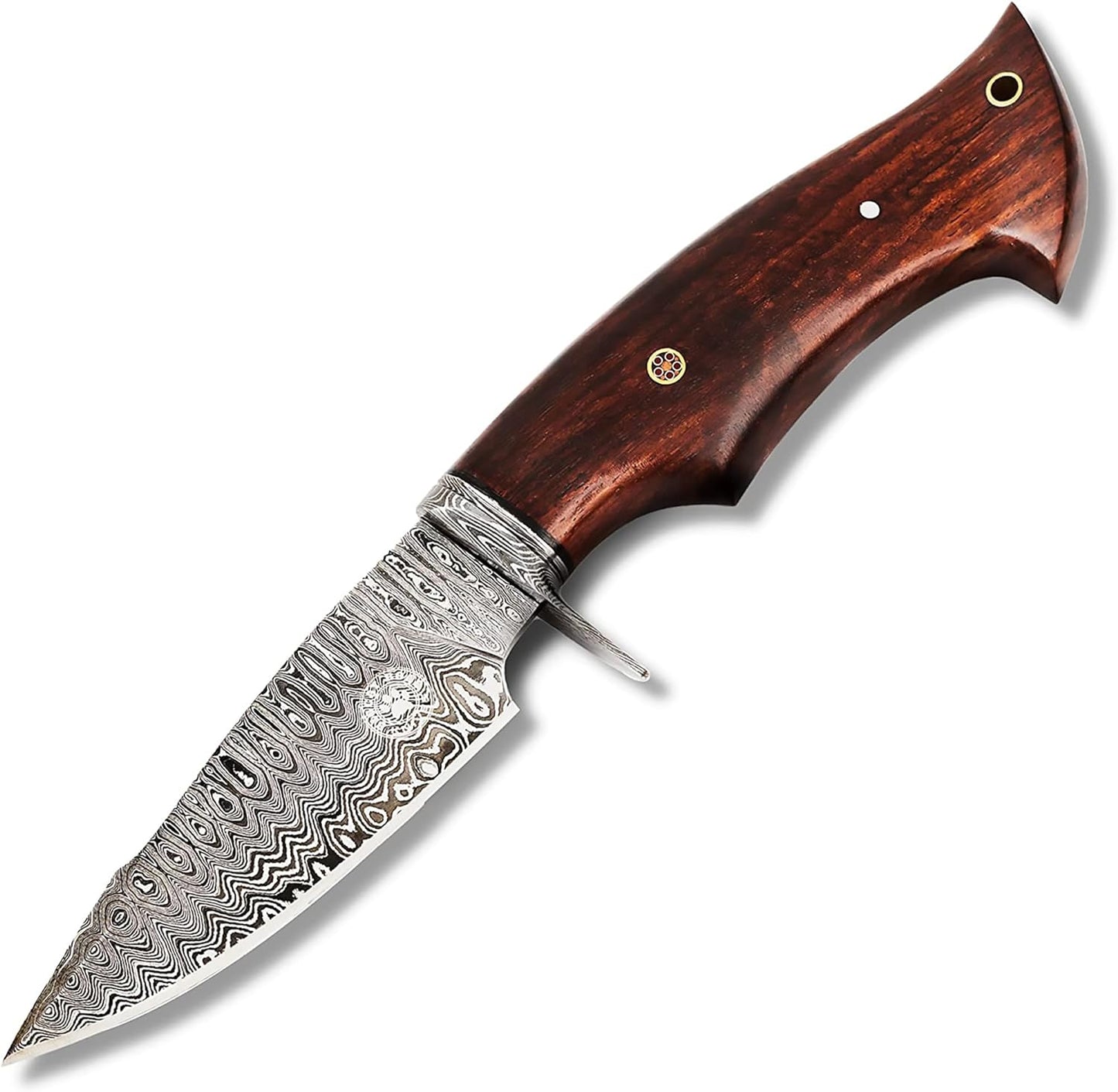 KD Hunting Knife 10″ Handmade Damascus Steel Knife with Leather Sheath