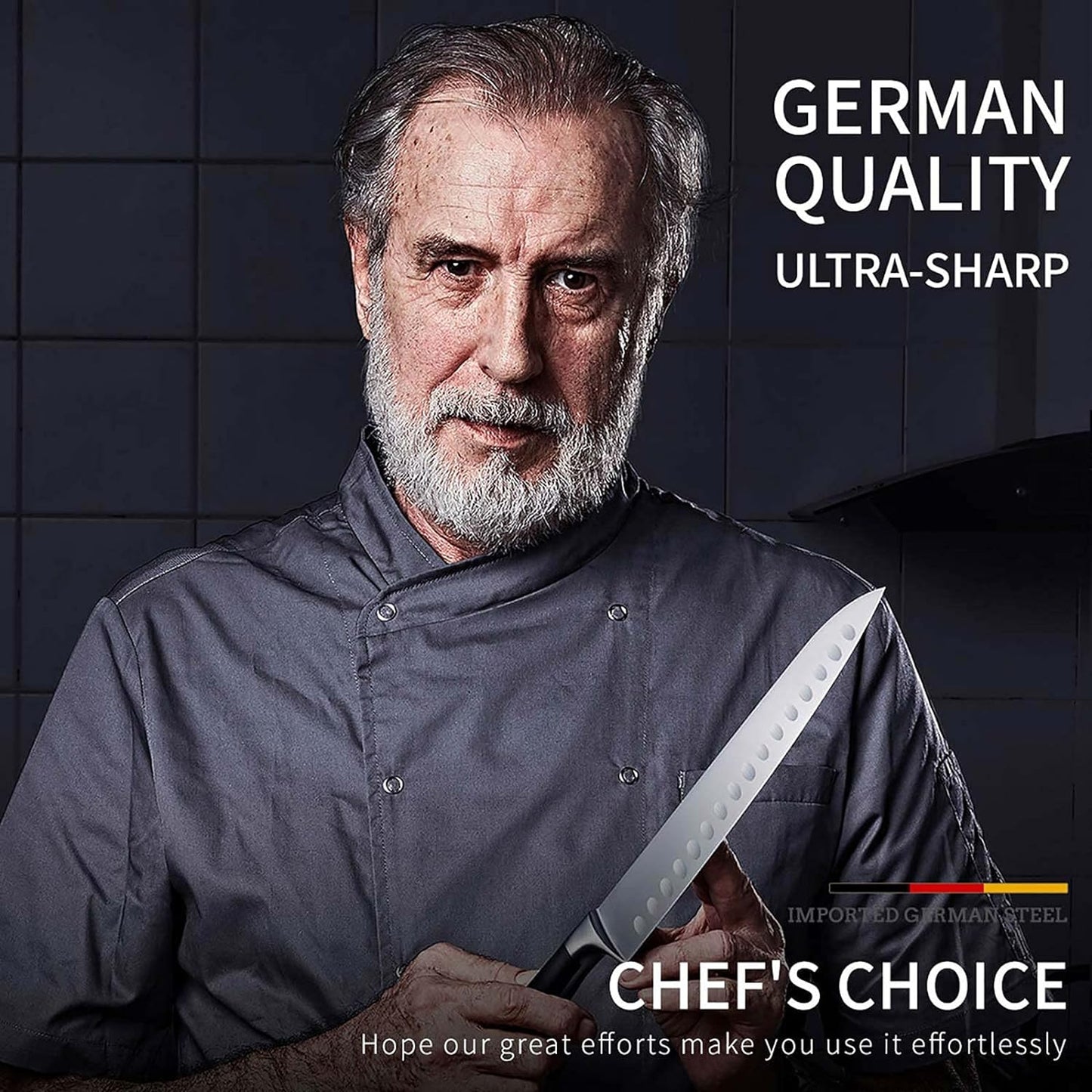 KD Chef Santoku Knife German Steel Meat Vegetable Knife with Gift Box