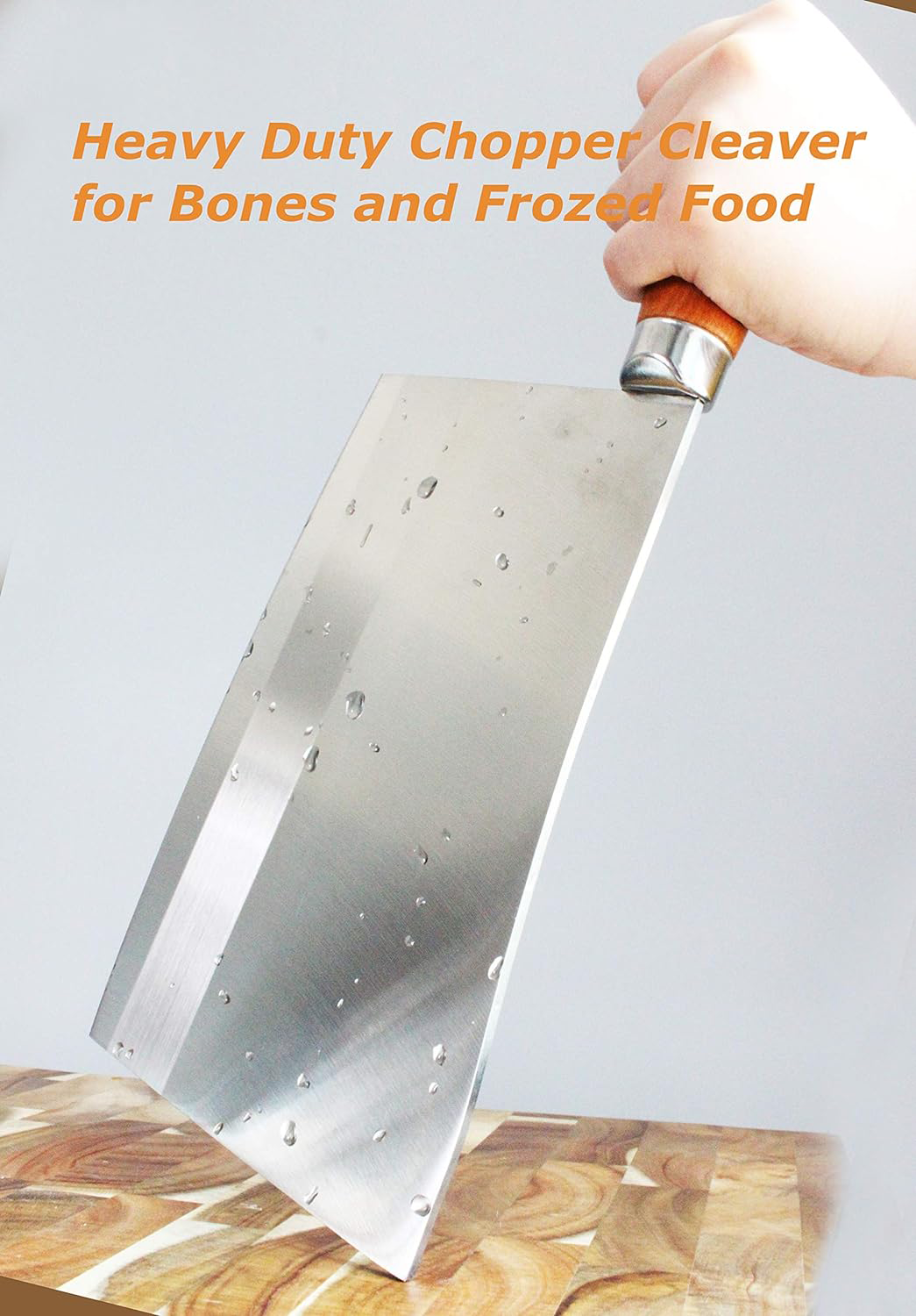 KD Meat Cleaver Professional Chinese Chef Knife Heavy Duty Bone Chopper Kitchen Knife Super Thick Blade