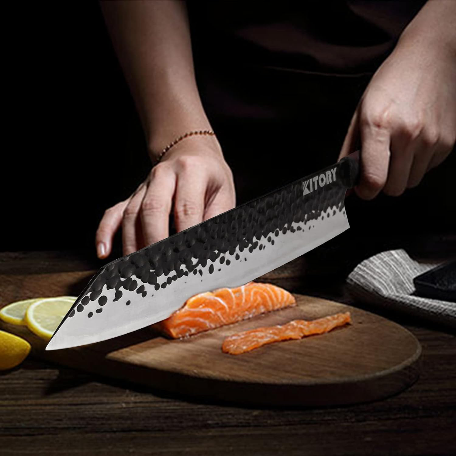 KYOKU 5 Kitchen Utility Knife, Samurai Series Chef Knife with Pakkawood  Handle & Mosaic Pin, Japanese High Carbon Steel Knife, Full Tang Kitchen