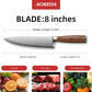 KD 8 Inch Stainless Chef Knife with Plumetal Pakkawood