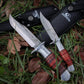 KD 2PCS Hunting Bowie Knife with Leather Sheath