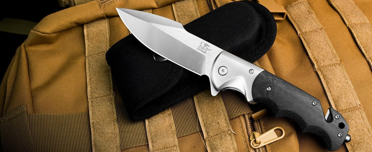 KD Pocket Knife Outdoor Camping Folding Knife with G10 Handle