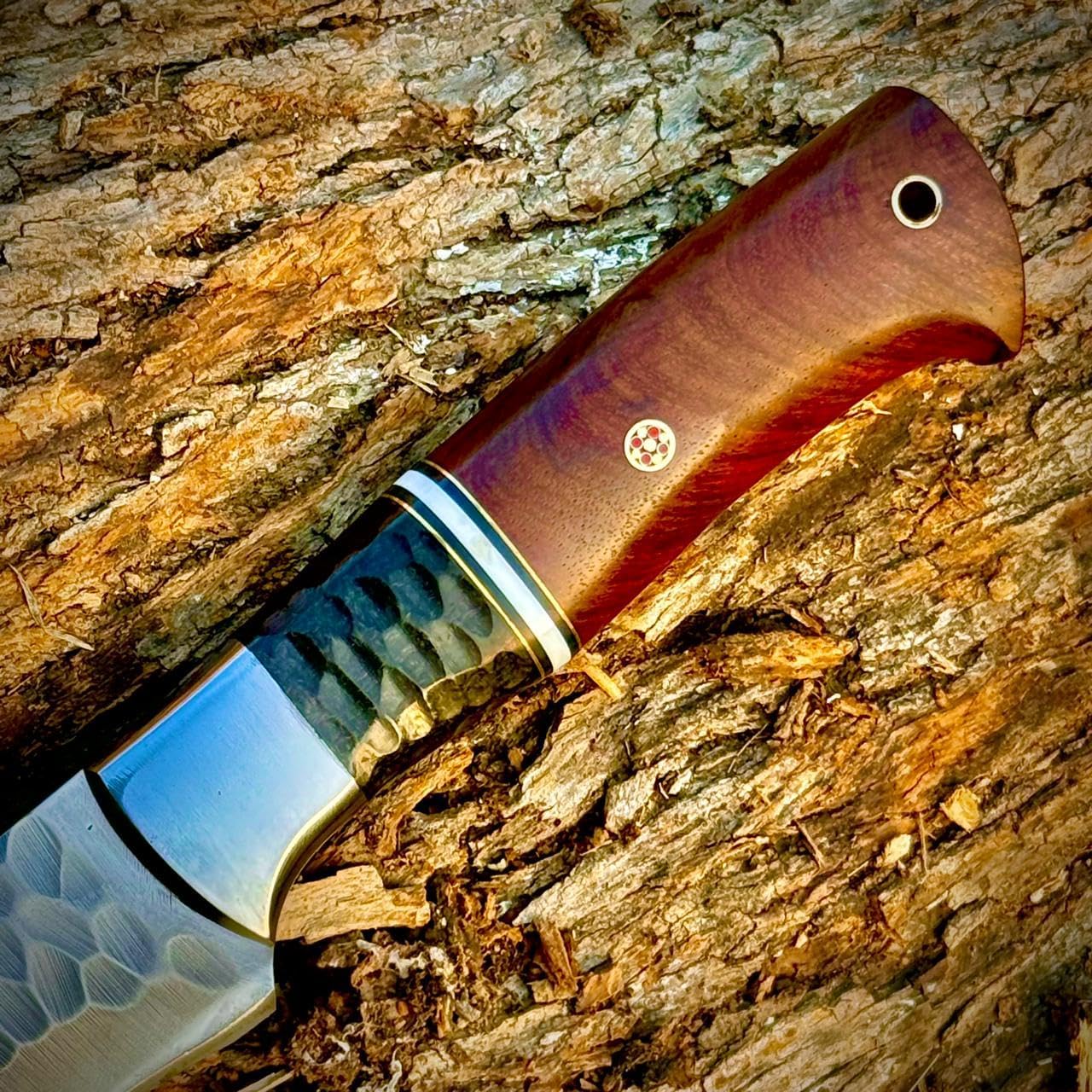 KD Fixed Blade Hunting Bowie Knife with Leather Sheath