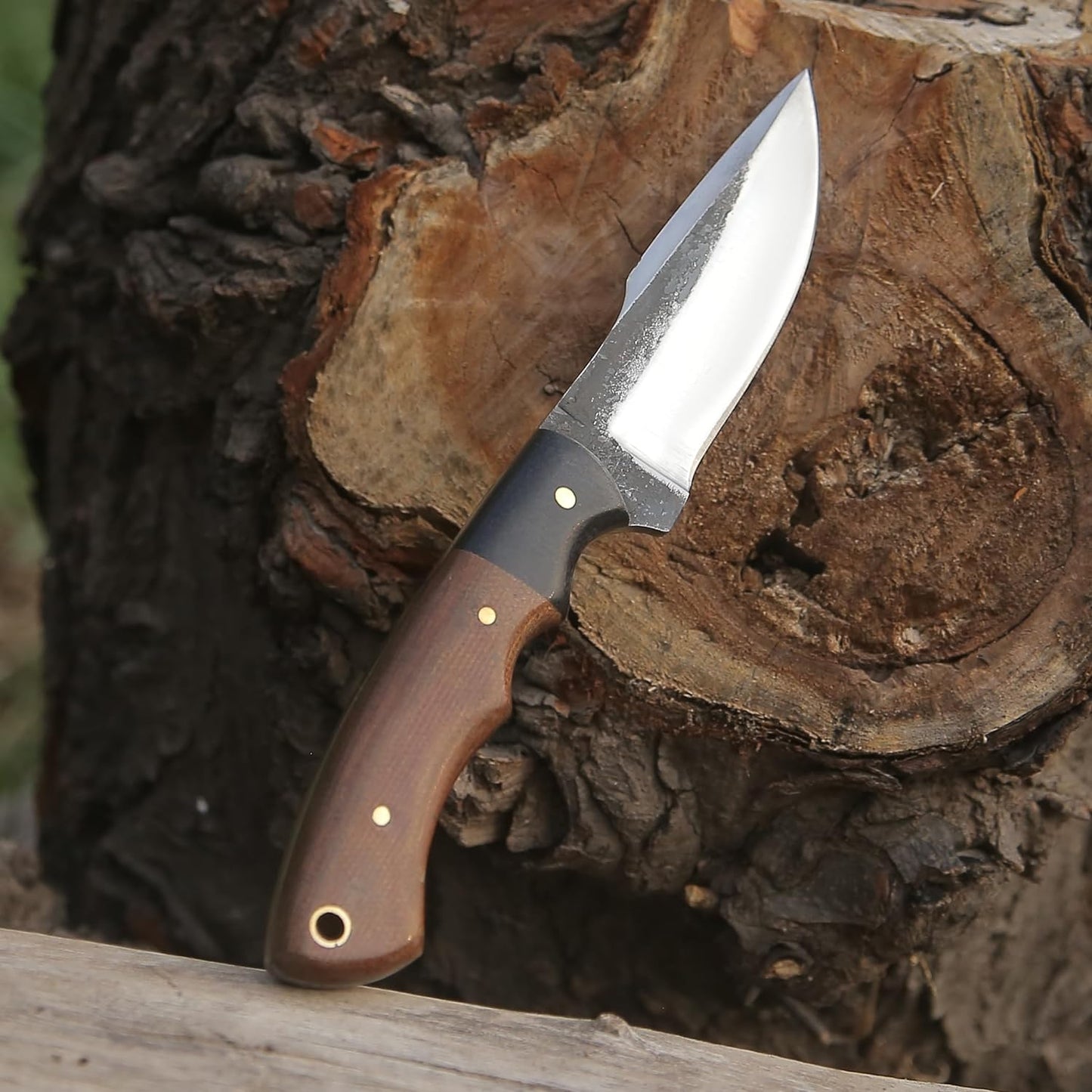 KD High Carbon Hunting Knife Micarta Handle with Leather Sheath
