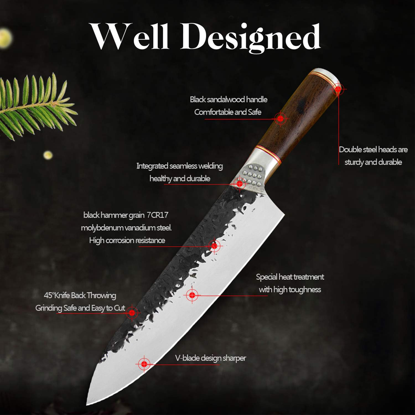 KD 8-Inch Japanese Chef's Knife: Precision Culinary Mastery