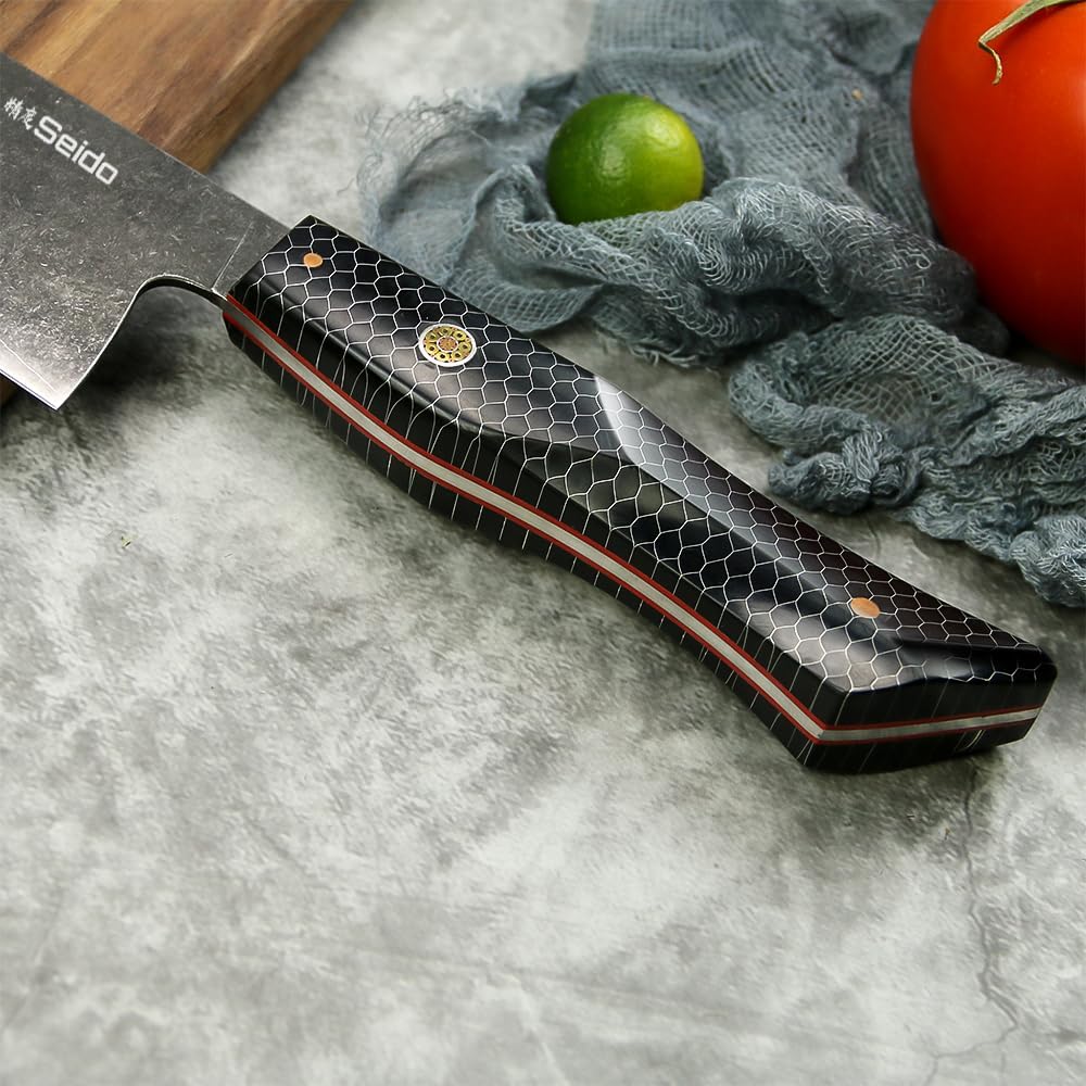 KD Moretsuna Knife Set 3-6-layer Clad Black Oxide Coating Chef Kiritsuke Knife