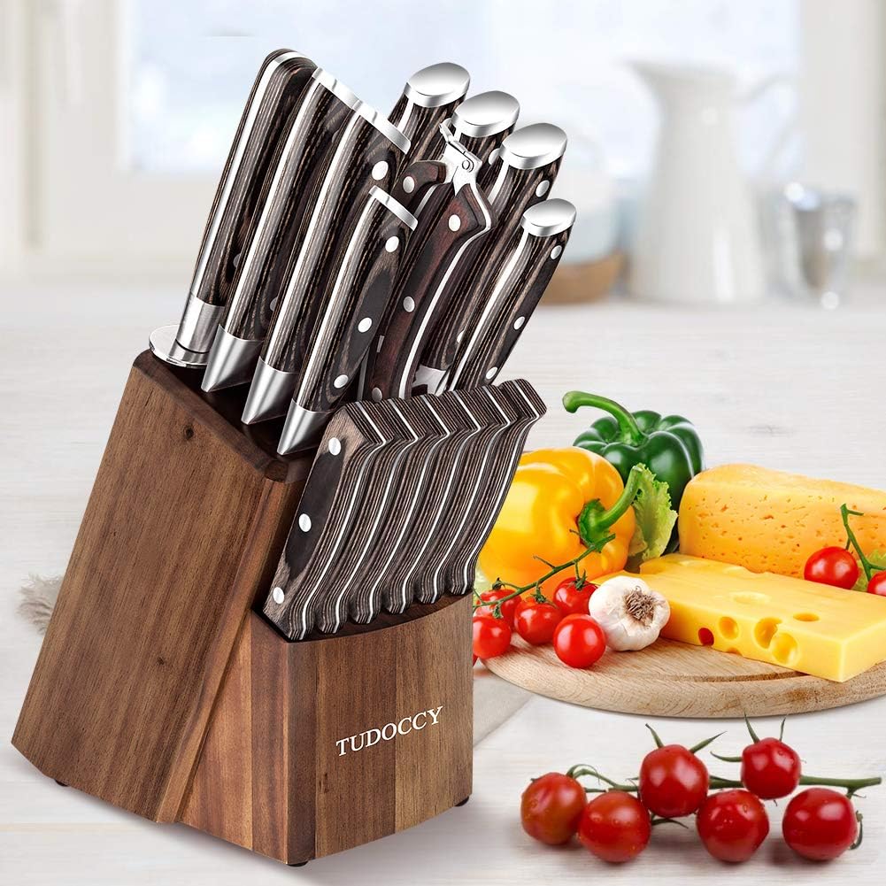 16-Piece Set: Deik Kitchen Knife Set with Wood Block