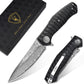 KD Pocket Knife Damascus Steel EDC Hunting Knives with Gift Box