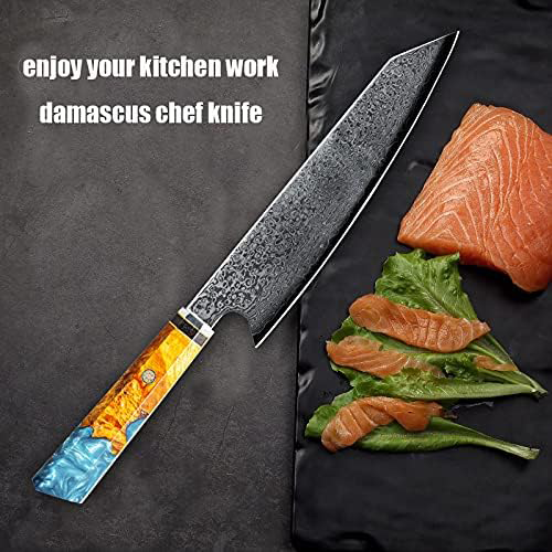 KD Japanese Kiritsuke Kitchen Knives Damascus Steel Blade