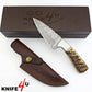 KD Hunting Knife 8" Damascus Steel with Sheath for Camping Outdoor