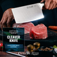 KD 7" Meat Cleaver: Precision Butcher Knife with Razor-Sharp German Steel Blade and Full Tang Ergonomic Handle Design