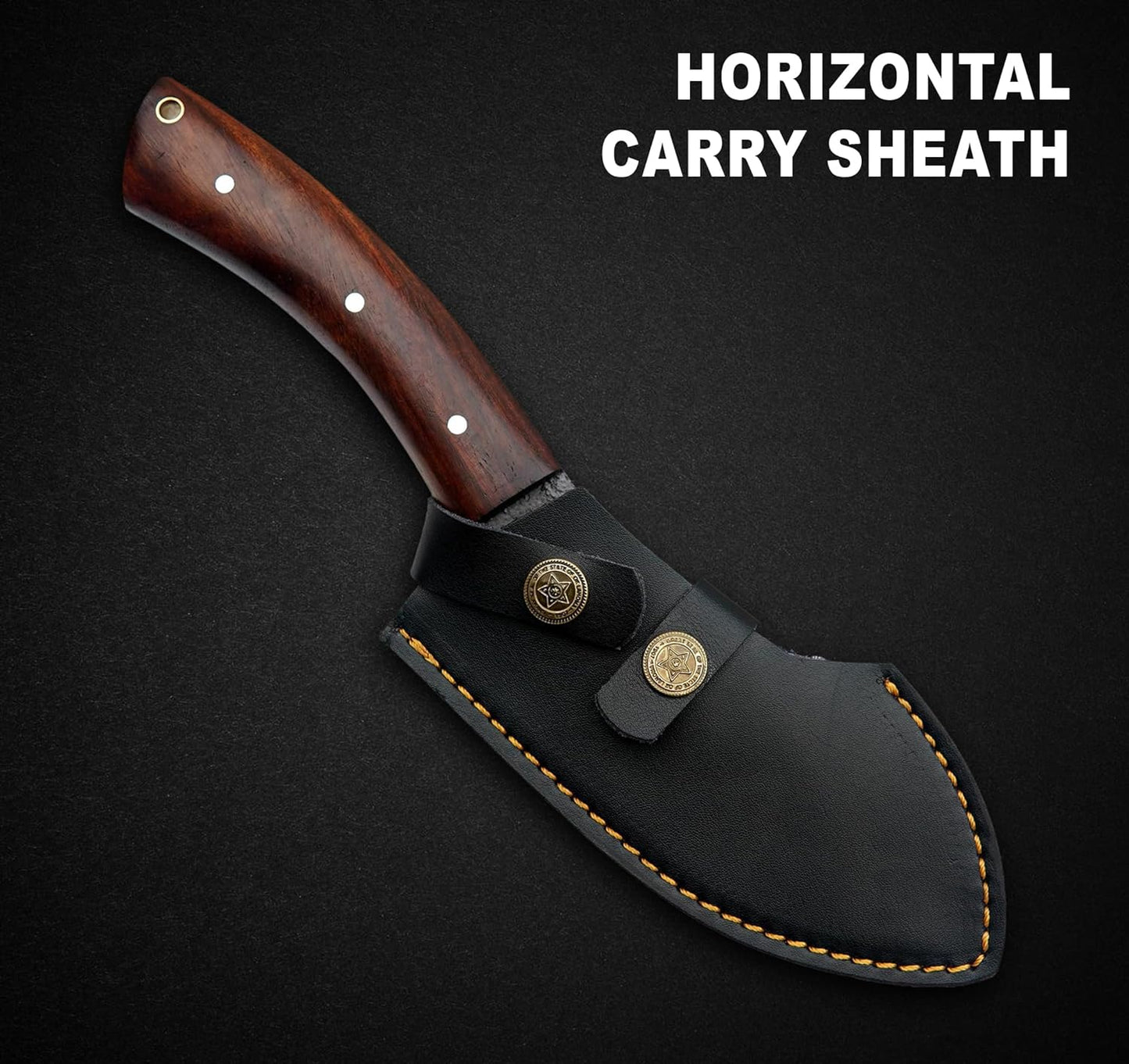 KD Hunting Knife Handmade Bushcraft High Carbon Steel Knife With Sheath