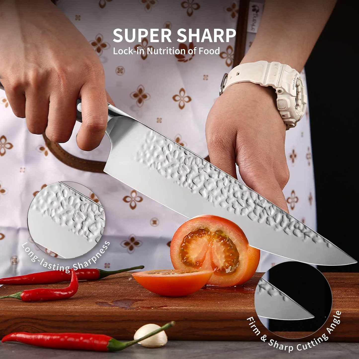 KD 8" Japanese Chef Knife with Ergonomic Handle & Gift Box