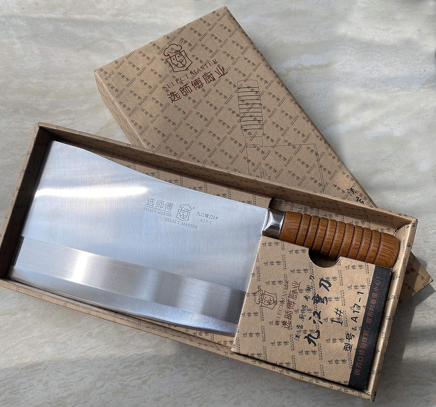  Vegetable Cleaver Chinese Chef Knife Kitchen Meat Cleaver - 9  Stainless Steel Chopping Knife for Meat Cutting - Safe Non-stick Coating  Blade - Full Tang Anti-Slip Pear Wooden Handle : Home