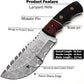 KD Hunting Knife 10" Damascus Steel Knife for Camping Outdoor with Sheath