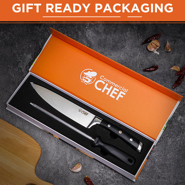 KD Chef Knife Meat Kitchen Knife with Sharpener & Gift Box