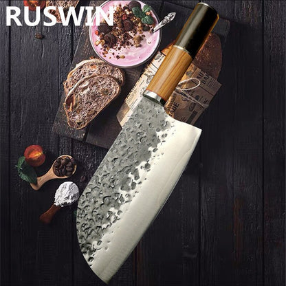 Stainless Steel Kitchen Knives  Hammer Chinese Handmade High Carbon Steel Kitchen Knife