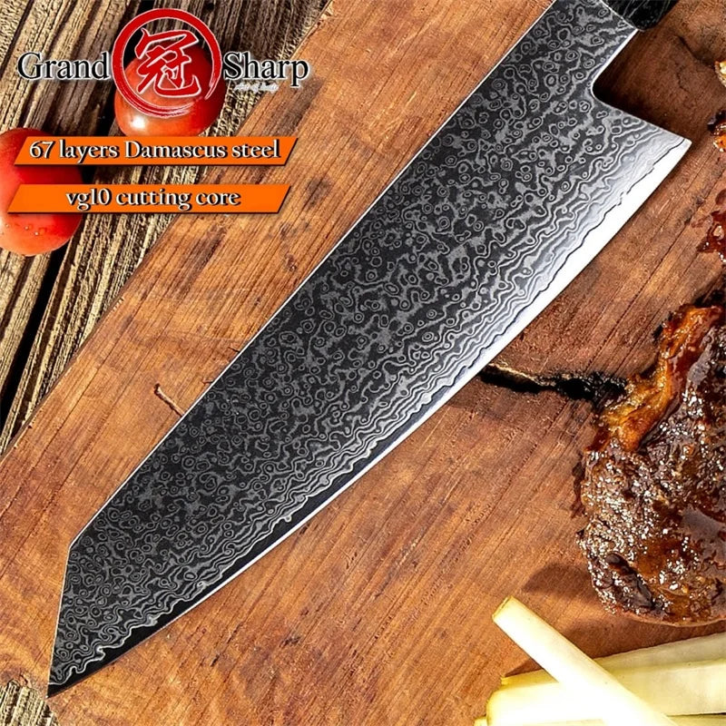 KD VG-10 67 Layer Damascus Steel Kiritsuke Chef Knife with Gift Box