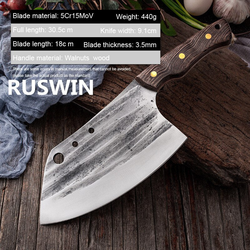 Forged Boning Knife Butcher Knife Kitchen Stainless Steel Meat Chopping  Knife Serbian Chef Slicing Cutter Knife Cooking Tools
