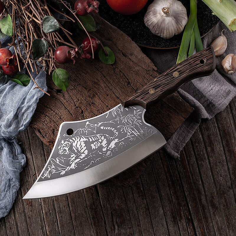 KD Butcher Knives Kitchen Chopping Knife with Pattern – Knife