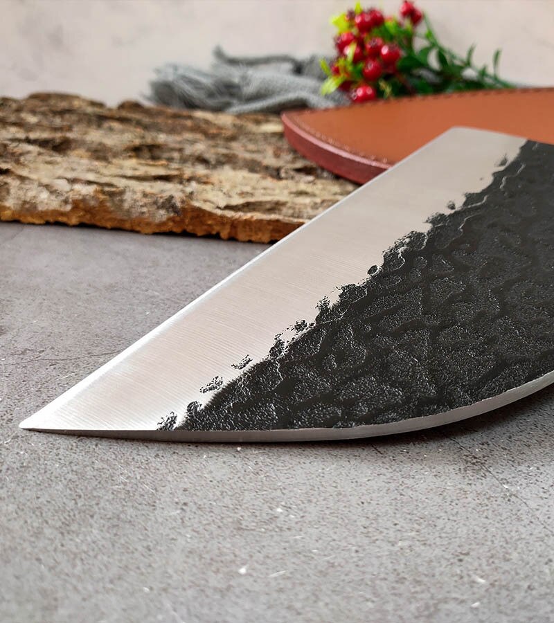 KD Handmade Forged Chef Kitchen Knife High-carbon Steel Knives Cleaver Filleting Slicing Butcher Knife Sleeves